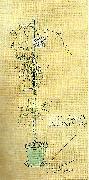 Carl Larsson nejlika i gron blomkruka oil painting reproduction
